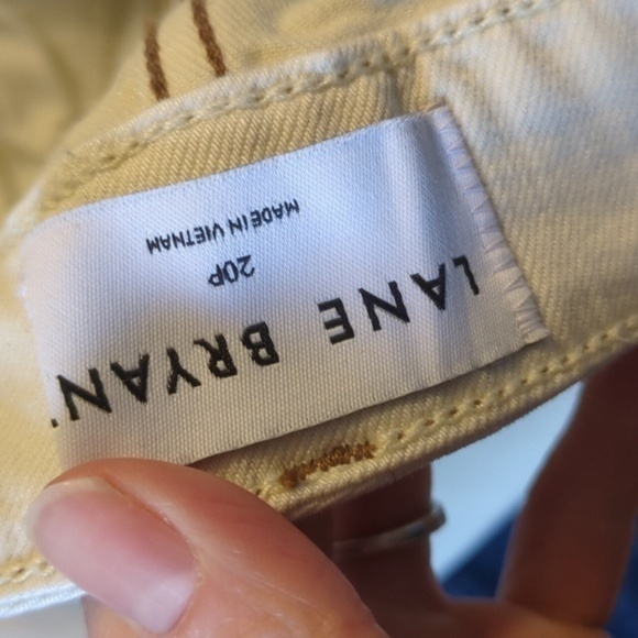 Lane Bryant Ecru Contrast Stitch Sig. Fit Midrise Straight Crop Jean 20 PETITE - Picture 5 of 7